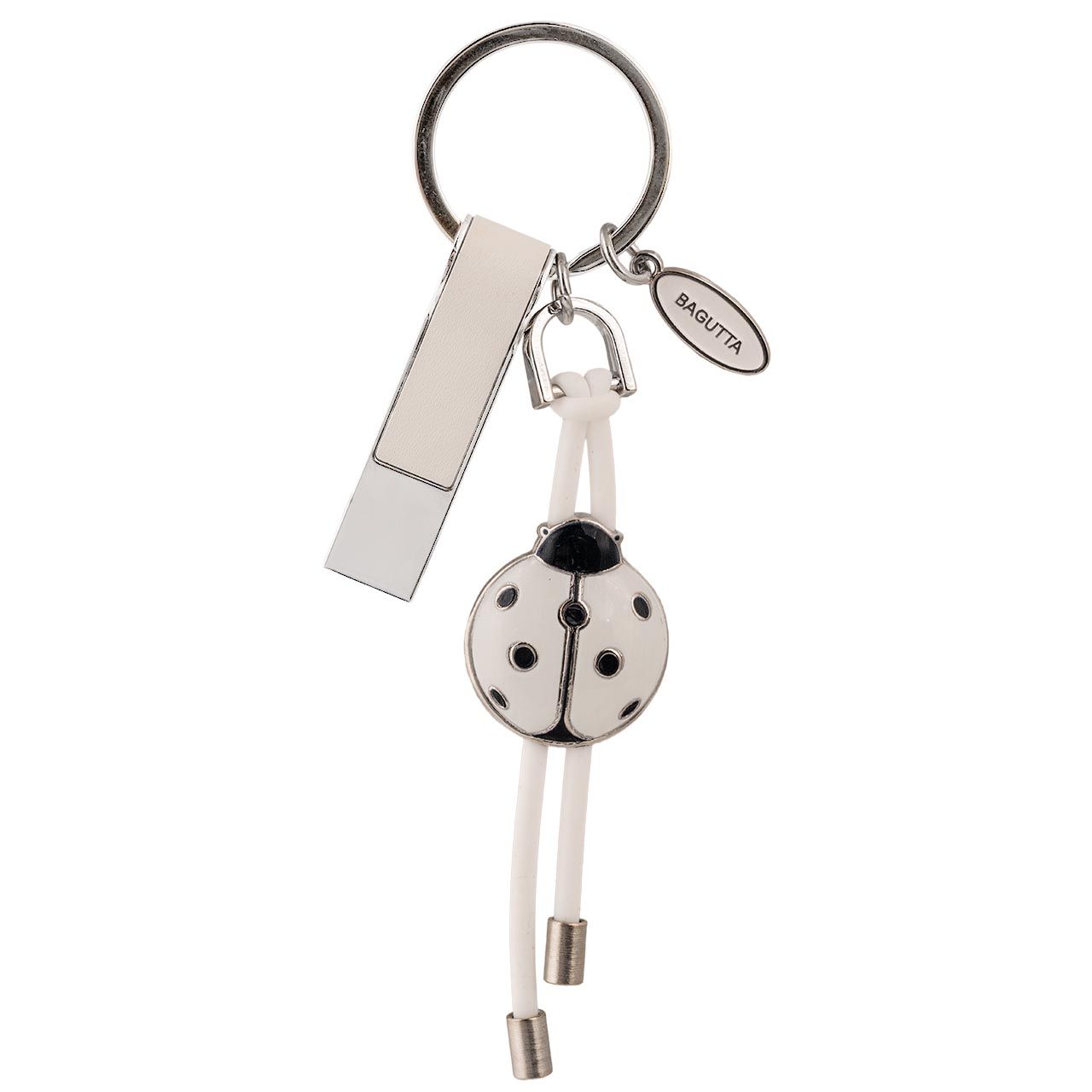 PORTACHIAVI CON MEMORIA USB COCCINELLA BIANCA
